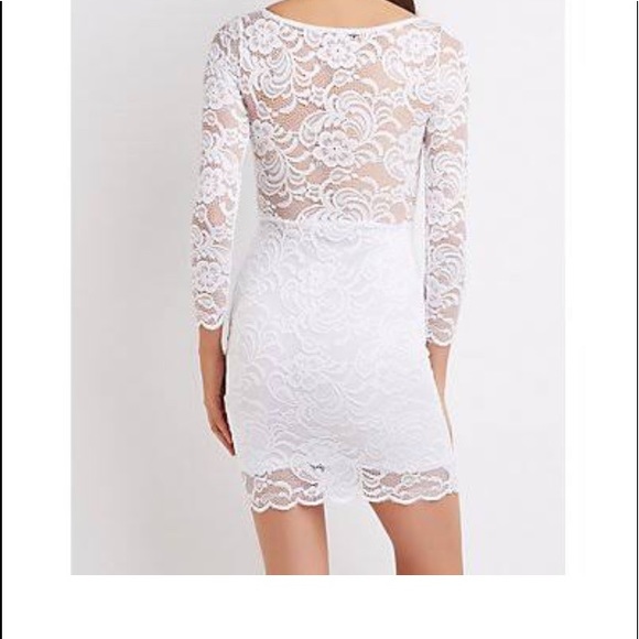 Black Floral Long Sleeve Bodycon Dress - Picture 2 of 6